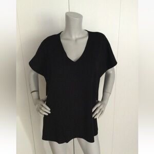 Mango MNG Black Oversized T-Shirt Top Size L